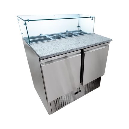 Mesón Refrigerado Salsero 2 Puertas Cubierta de Mármol