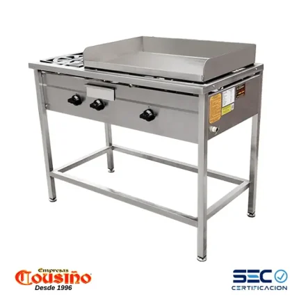 Plancha churrasquera 50×70 cm. con 2 quemadores Cousiño – Modelo: CH702QC